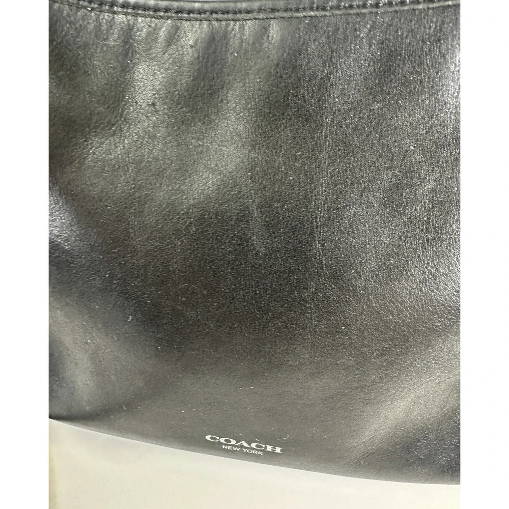 *Flawed* Coach Legacy Leather Double Gusset Crossbody Bag Black Leather 26601 - Picture 8 of 16